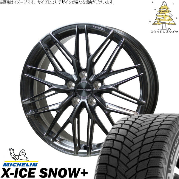 ミシュラン エックスアイス スノー+ 245/40R20 ＋ トラフィックスター FORGED TSF-03 ブラッシュド/ブラッククリア 20インチ 8.5J +38 5H114.3P スタッドレス・ホイール4本セット。1枚目。