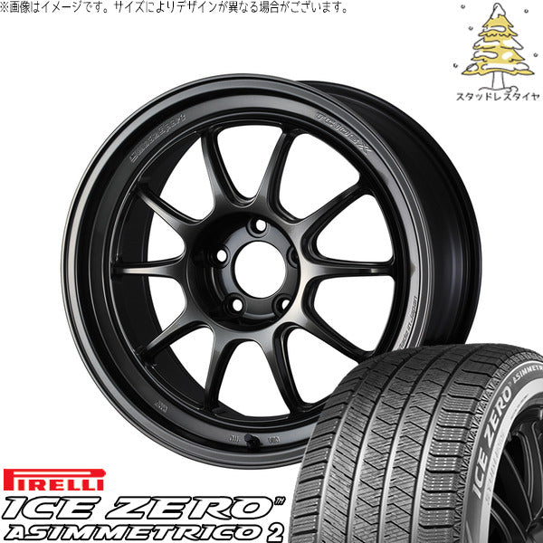 ピレリ アイスゼロアシンメトリコ2 245/40R18 ＋ ウェッズスポーツ TC-105X DSR EJチタン 18インチ 9J +45 5H114.3P スタッドレス・ホイール4本セット。1枚目。
