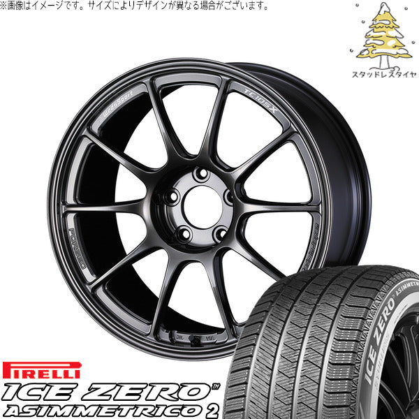 ピレリ アイスゼロアシンメトリコ2 245/40R19 ＋ ウェッズスポーツ TC-105X FORGED EJチタン 19インチ 8.5J +45 5H114.3P スタッドレス・ホイール4本セット。1枚目。
