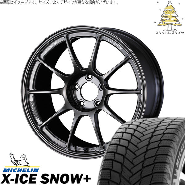 ミシュラン エックスアイス スノー+ 225/45R18 ＋ ウェッズスポーツ TC-105X FORGED EJチタン 18インチ 8.5J +43 5H114.3P スタッドレス・ホイール4本セット。1枚目。