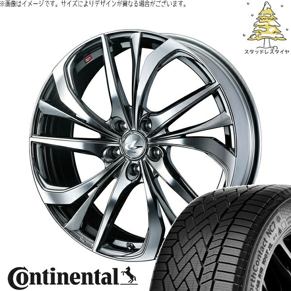コンチネンタル ノースコンタクト NC7 245/45R19 ＋ レオニス TE ブラックメタルコート/ミラーカット 19インチ 8J +43 5H114.3P スタッドレス・ホイール4本セット。1枚目。