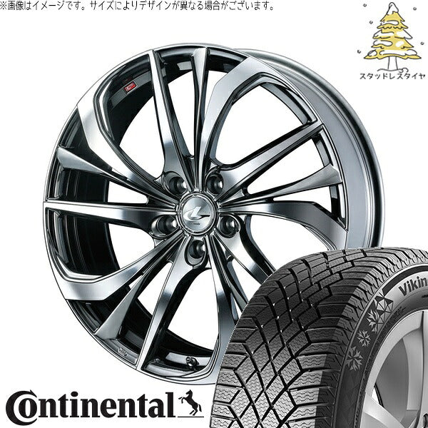 コンチネンタル バイキングコンタクト7 235/60R18 ＋ レオニス TE ブラックメタルコート/ミラーカット 18インチ 8J +42 5H114.3P スタッドレス・ホイール4本セット。1枚目。