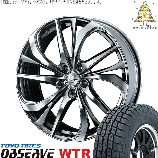 トーヨータイヤ オブザーブ W/T-R 245/65R17 ＋ レオニス TE ブラックメタルコート/ミラーカット 17インチ 7J +42 5H114.3P スタッドレス・ホイール4本セット。1枚目。