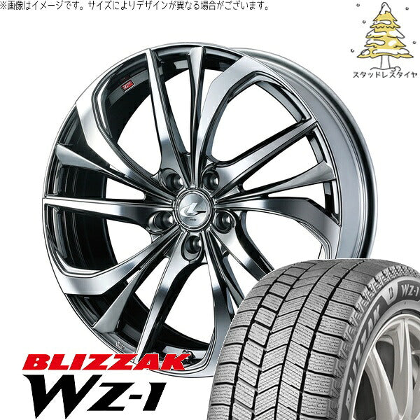 ブリヂストン ブリザック WZ-1 245/40R19 ＋ レオニス TE ブラックメタルコート/ミラーカット 19インチ 8J +43 5H114.3P スタッドレス・ホイール4本セット。1枚目。