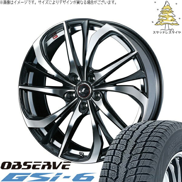 トーヨータイヤ オブザーブ Gsi-6 235/60R18 ＋ レオニス TE パールブラック/ミラーカット 18インチ 8J +42 5H114.3P スタッドレス・ホイール4本セット。1枚目。
