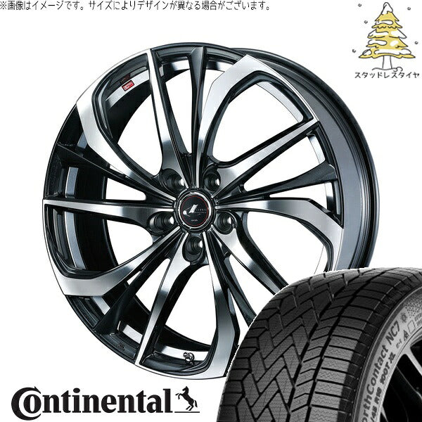 コンチネンタル ノースコンタクト NC7 255/45R20 ＋ レオニス TE パールブラック/ミラーカット 20インチ 8.5J +45 5H114.3P スタッドレス・ホイール4本セット。1枚目。