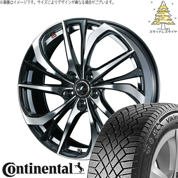 コンチネンタル バイキングコンタクト7 235/60R18 ＋ レオニス TE パールブラック/ミラーカット 18インチ 8J +42 5H114.3P スタッドレス・ホイール4本セット。1枚目。