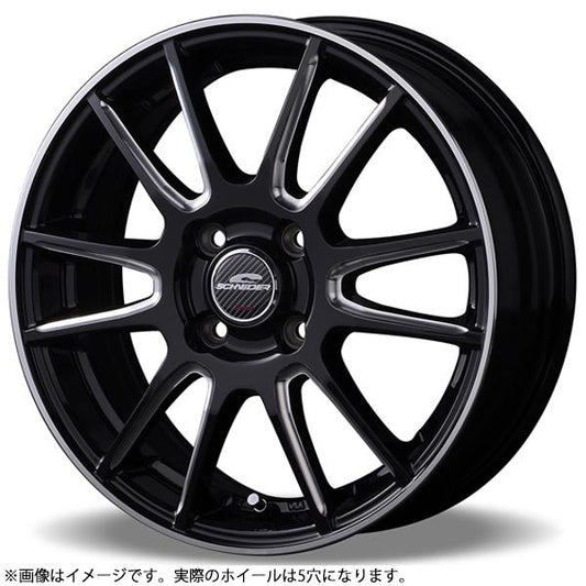 MID シュナイダー セイバータスク 17インチ 7.0J +48 5穴100 グロスブラック/サイドマシニング ホイール4本セット。4穴の代表画像。販売商品は5穴。
