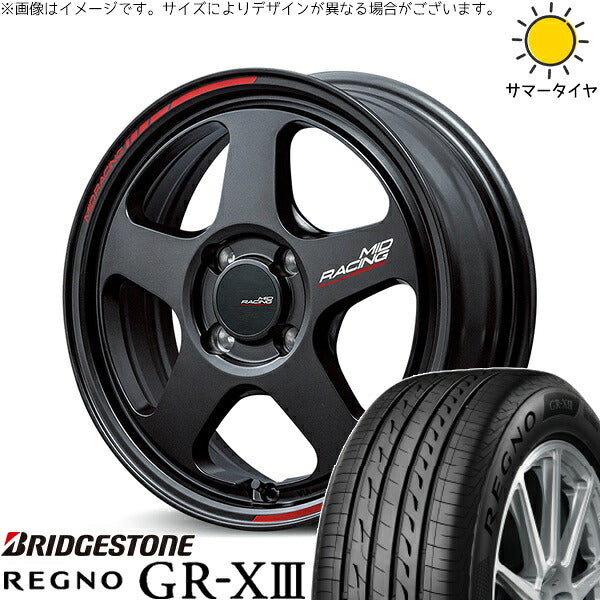 ブリヂストン レグノ GR-X3 185/55R16 ＋ MIDレーシング TR50 ターマックブラック 16インチ 6J +45 4H100P サマー・ホイール4本セット。1枚目。