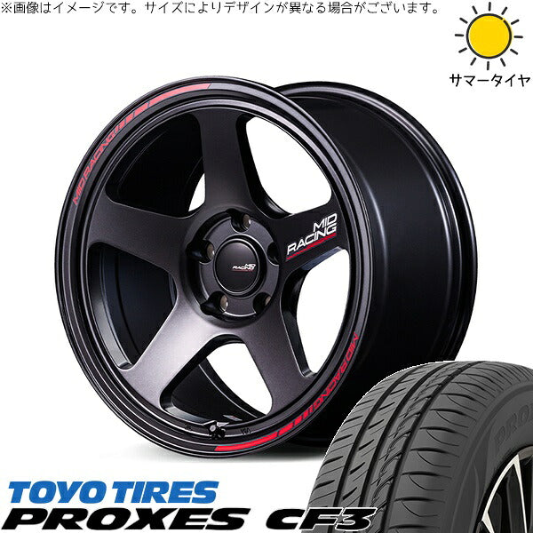トーヨータイヤ プロクセス CF3 215/45R18 ＋ MIDレーシング TR50 ターマックブラック 18インチ 8J +45 5H114.3P サマー・ホイール4本セット。1枚目。