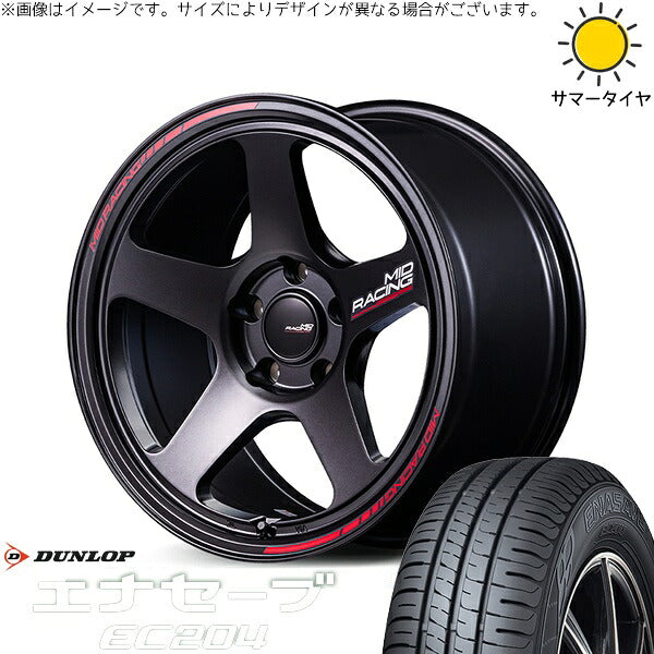 ダンロップ エナセーブ EC204 225/50R18 ＋ MIDレーシング TR50 ターマックブラック 18インチ 8J +45 5H114.3P サマー・ホイール4本セット。1枚目。