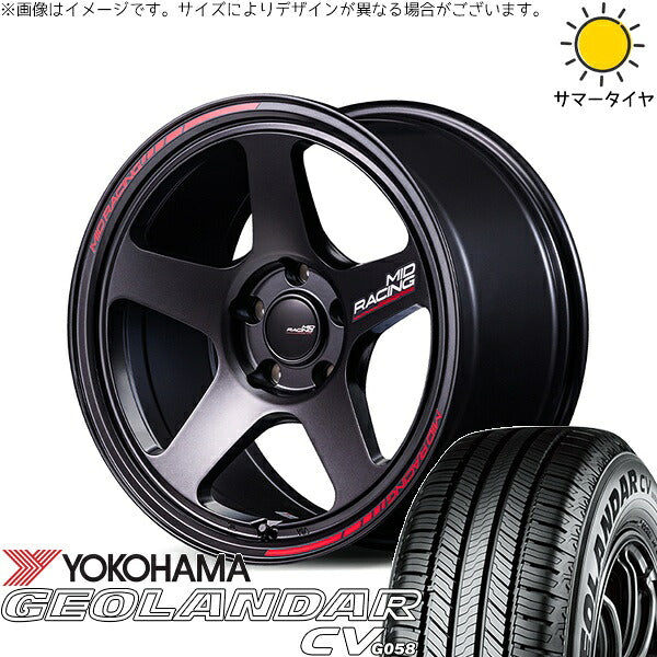 ヨコハマタイヤ ジオランダーCV G058 225/60R18 ＋ MIDレーシング TR50 ターマックブラック 18インチ 8.5J +45 5H120P サマー・ホイール4本セット。1枚目。