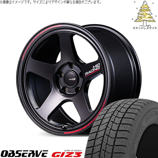 トーヨータイヤ オブザーブ GIZ3 225/40R18 ＋ MIDレーシング TR50 ターマックブラック 18インチ 8.5J +45 5H100P スタッドレス・ホイール4本セット。1枚目。