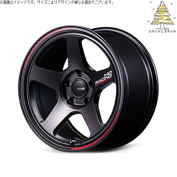 輸入スタッドレスタイヤ（銘柄指定不可） 225/50R17 ＋ MIDレーシング TR50 ターマックブラック 17インチ 7.5J +48 5H114.3P ホイール4本セット。1枚目。