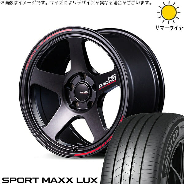 ダンロップ スポーツマックス LUX 215/50R18 ＋ MIDレーシング TR50 ターマックブラック 18インチ 8J +45 5H114.3P サマー・ホイール4本セット。1枚目。