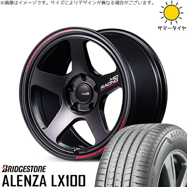 ブリヂストン アレンザ LX100 225/60R18 ＋ MIDレーシング TR50 ターマックブラック 18インチ 8.5J +45 5H120P サマー・ホイール4本セット。1枚目。