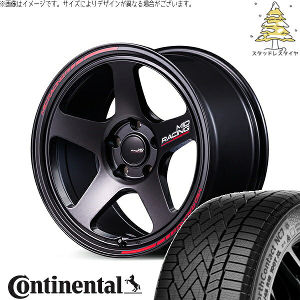 コンチネンタル ノースコンタクト NC7 235/60R18 ＋ MIDレーシング TR50 ターマックブラック 18インチ 8J +45 5H114.3P スタッドレス・ホイール4本セット。1枚目。