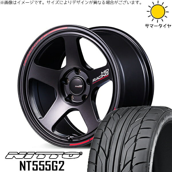 ニットー NT555G2 215/45R18 ＋ MIDレーシング TR50 ターマックブラック 18インチ 8J +45 5H114.3P サマー・ホイール4本セット。1枚目。