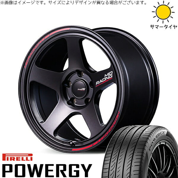 ピレリ パワジー 225/60R18 ＋ MIDレーシング TR50 ターマックブラック 18インチ 8.5J +45 5H120P サマー・ホイール4本セット。1枚目。