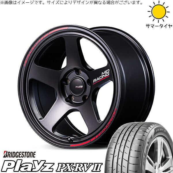 ブリヂストン プレイズ PX-RV2 235/55R18 ＋ MIDレーシング TR50 ターマックブラック 18インチ 8J +45 5H114.3P サマー・ホイール4本セット。1枚目。