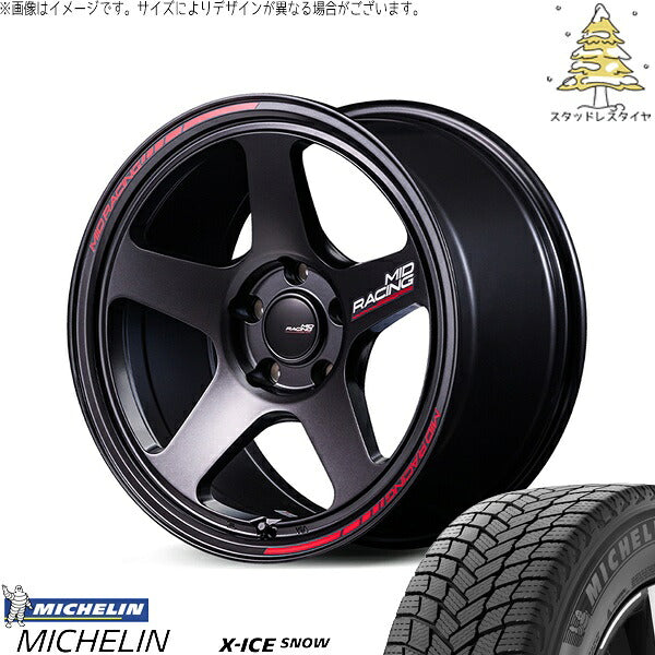 ミシュラン エックスアイス スノー 235/50R18 ＋ MIDレーシング TR50 ターマックブラック 18インチ 8J +45 5H114.3P スタッドレス・ホイール4本セット。1枚目。