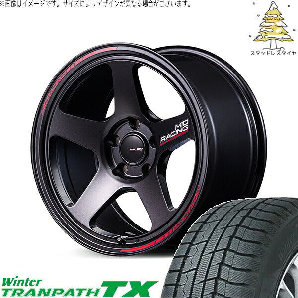 トーヨータイヤ ウィンタートランパス TX 225/50R18 ＋ MIDレーシング TR50 ターマックブラック 18インチ 8J +45 5H114.3P スタッドレス・ホイール4本セット。1枚目。
