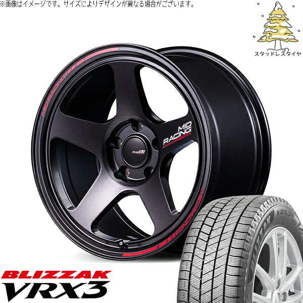 ブリヂストン ブリザック VRX3 235/60R18 ＋ MIDレーシング TR50 ターマックブラック 18インチ 8J +45 5H114.3P スタッドレス・ホイール4本セット。1枚目。