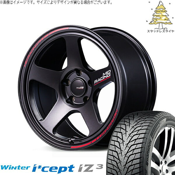 ハンコック ウィンターアイセプト IZ3X W636A 225/60R18 ＋ MIDレーシング TR50 ターマックブラック 18インチ 8.5J +45 5H120P スタッドレス・ホイール4本セット。1枚目。