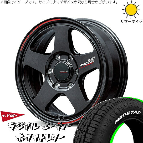 マッドスター ラジアルAT 215/65R16 ＋ MIDレーシング TR50 ターマックブラック 16インチ 6.5J +38 6H139.7P サマー・ホイール4本セット。1枚目。