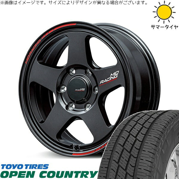 トーヨータイヤ オープンカントリー H/T2 215/70R16 ＋ MIDレーシング TR50 ターマックブラック 16インチ 6.5J +38 6H139.7P サマー・ホイール4本セット。1枚目。