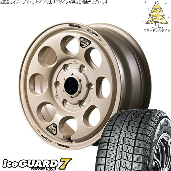 ヨコハマタイヤ アイスガードセブン IG70 215/65R16 ＋ MIDホイール x DOD ウシャリン セミグロスサンドベージュ 16インチ 6.5J +38 6H139.7P スタッドレス・ホイール4本セット。1枚目。