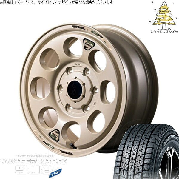 ダンロップ ウィンターマックス SJ8+ 215/70R16 ＋ MIDホイール x DOD ウシャリン セミグロスサンドベージュ 16インチ 6.5J +38 6H139.7P スタッドレス・ホイール4本セット。1枚目。