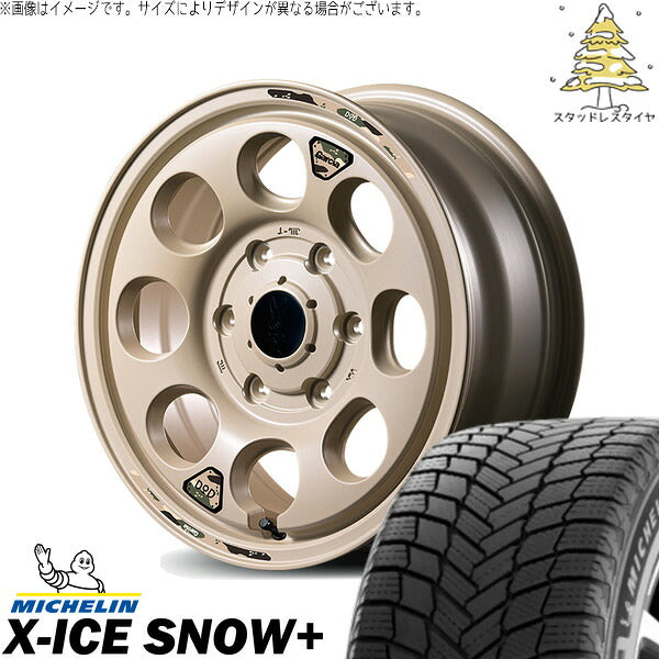 ミシュラン エックスアイス スノー+ 215/65R16 ＋ MIDホイール x DOD ウシャリン セミグロスサンドベージュ 16インチ 6.5J +38 6H139.7P スタッドレス・ホイール4本セット。1枚目。