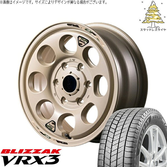 ブリヂストン ブリザック VRX3 215/70R15 ＋ MIDホイール x DOD ウシャリン セミグロスサンドベージュ 15インチ 6J +33 6H139.7P スタッドレス・ホイール4本セット。1枚目。