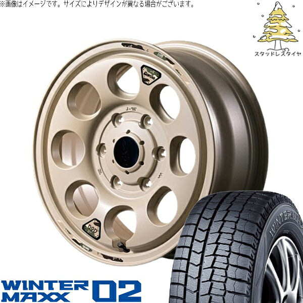 ダンロップ ウィンターマックス02 215/65R16 ＋ MIDホイール x DOD ウシャリン セミグロスサンドベージュ 16インチ 6.5J +38 6H139.7P スタッドレス・ホイール4本セット。1枚目。