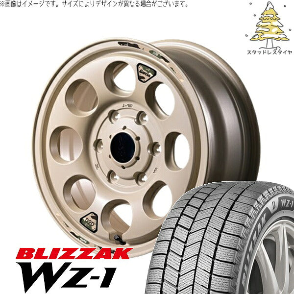 ブリヂストン ブリザック WZ-1 215/65R16 ＋ MIDホイール x DOD ウシャリン セミグロスサンドベージュ 16インチ 6.5J +38 6H139.7P スタッドレス・ホイール4本セット。1枚目。