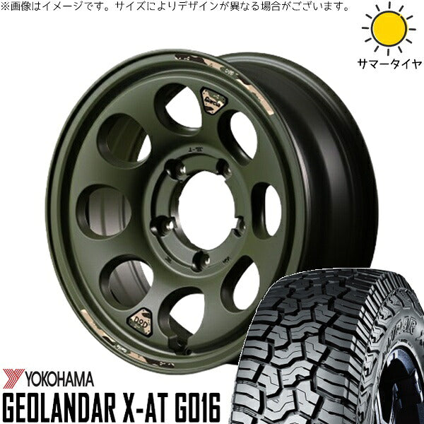 ヨコハマタイヤ ジオランダー X-AT G016 215/70R16 ＋ MIDホイール x DOD ウシャリン セミグロスODグリーン 16インチ 6J -5 5H139.7P サマー・ホイール4本セット。1枚目。