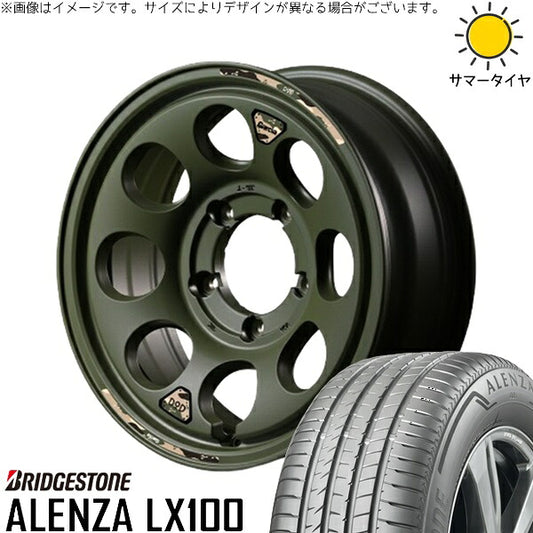 ブリヂストン アレンザ LX100 (ALENZA LX100) 215/70R16 ＋ MIDホイール x DOD ウシャリン セミグロスODグリーン 16インチ 5.5J +20 5H139.7P サマー・ホイール4本セット。1枚目。
