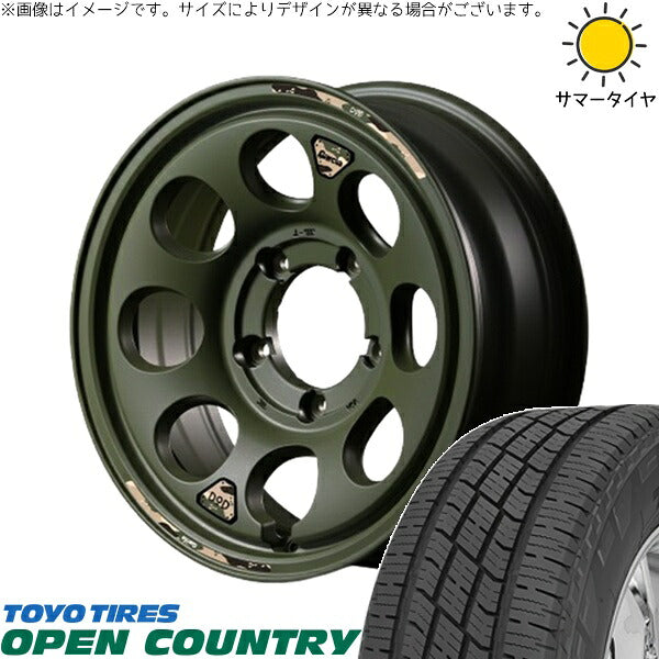 トーヨータイヤ オープンカントリー H/T2 215/70R16 ＋ MIDホイール x DOD ウシャリン セミグロスODグリーン 16インチ 6J -5 5H139.7P サマー・ホイール4本セット。1枚目。