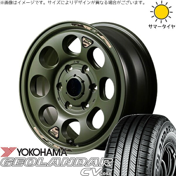 ヨコハマタイヤ ジオランダーCV G058 215/65R16 ＋ MIDホイール x DOD ウシャリン セミグロスODグリーン 16インチ 6.5J +38 6H139.7P サマー・ホイール4本セット。1枚目。