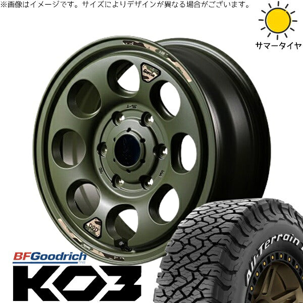 BFグッドリッチ オールテレーン T/A KO3 215/65R16 ＋ MIDホイール x DOD ウシャリン セミグロスODグリーン 16インチ 6.5J +38 6H139.7P サマー・ホイール4本セット。1枚目。