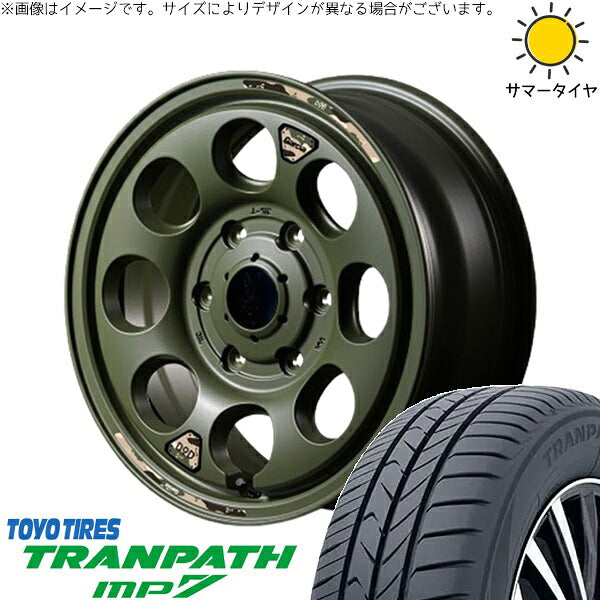 トーヨータイヤ トランパス MP7 215/65R16 ＋ MIDホイール x DOD ウシャリン セミグロスODグリーン 16インチ 6.5J +38 6H139.7P サマー・ホイール4本セット。1枚目。