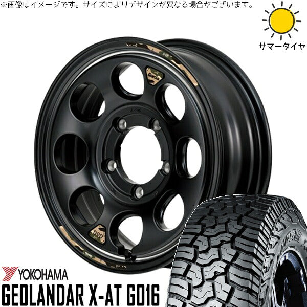ヨコハマタイヤ ジオランダー X-AT G016 225/75R16 ＋ MIDホイール x DOD ウシャリン セミグロスブラック/リム 16インチ 6J -5 5H139.7P サマー・ホイール4本セット。1枚目。