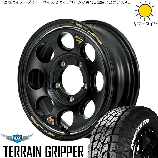 モンスタタイヤ テレーングリッパー 215/70R16 ＋ MIDホイール x DOD ウシャリン セミグロスブラック/リム 16インチ 6J -5 5H139.7P サマー・ホイール4本セット。1枚目。