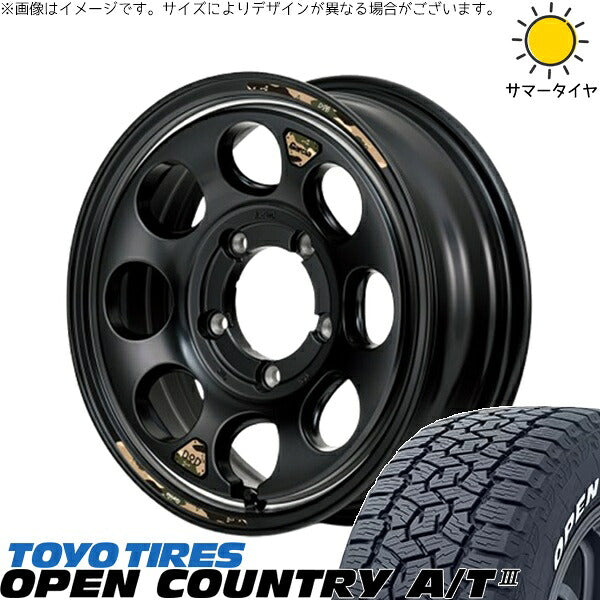 トーヨータイヤ オープンカントリー A/T3 175/80R16 ＋ MIDホイール x DOD ウシャリン セミグロスブラック/リム 16インチ 5.5J +20 5H139.7P サマー・ホイール4本セット。1枚目。