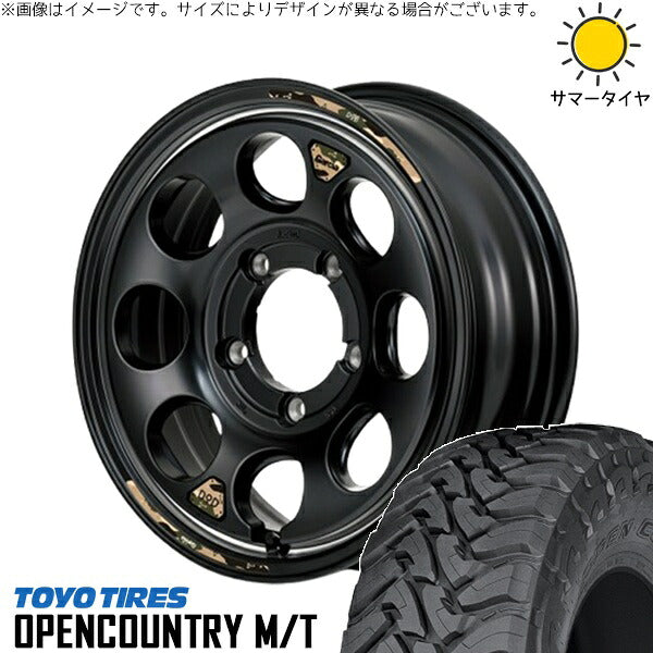 トーヨータイヤ オープンカントリー M/T 225/75R16 ＋ MIDホイール x DOD ウシャリン セミグロスブラック/リム 16インチ 6J -5 5H139.7P サマー・ホイール4本セット。1枚目。