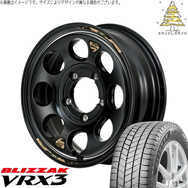 ブリヂストン ブリザック VRX3 (BLIZZAK VRX3) 215/70R16 ＋ MIDホイール x DOD ウシャリン セミグロスブラック/リム 16インチ 5.5J +20 5H139.7P スタッドレス・ホイール4本セット。1枚目。