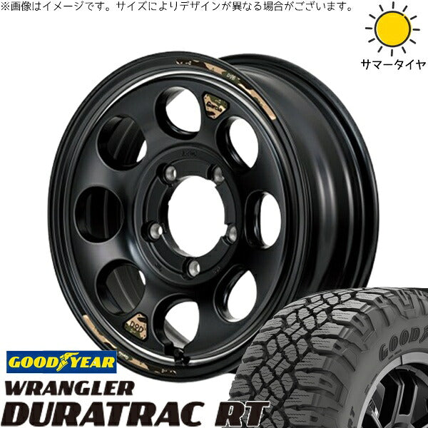 グッドイヤー ラングラー デュラトラック RT 225/75R16 ＋ MIDホイール x DOD ウシャリン セミグロスブラック/リム 16インチ 6J -5 5H139.7P サマー・ホイール4本セット。1枚目。