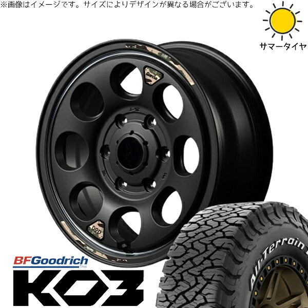 BFグッドリッチ オールテレーン T/A KO3 215/70R16 ＋ MIDホイール x DOD ウシャリン セミグロスブラック/リム 16インチ 6.5J +38 6H139.7P サマー・ホイール4本セット。1枚目。