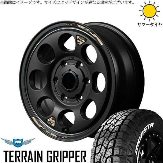 モンスタタイヤ テレーングリッパー (TERRAIN GRIPPER) 215/70R16 ＋ MIDホイール x DOD ウシャリン セミグロスブラック/リム 16インチ 6.5J +38 6H139.7P サマー・ホイール4本セット。1枚目。